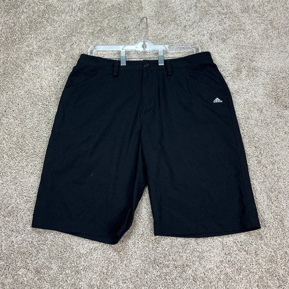 adidas Other - Adidas Shorts Mens 32 10 Black Flat Front Performance Activewear Golf 3 Stripes